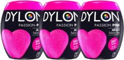 Dylon Leidenschaft Rosa Maschinenfarbstoff Aushülsen 3x350g Färben Farben