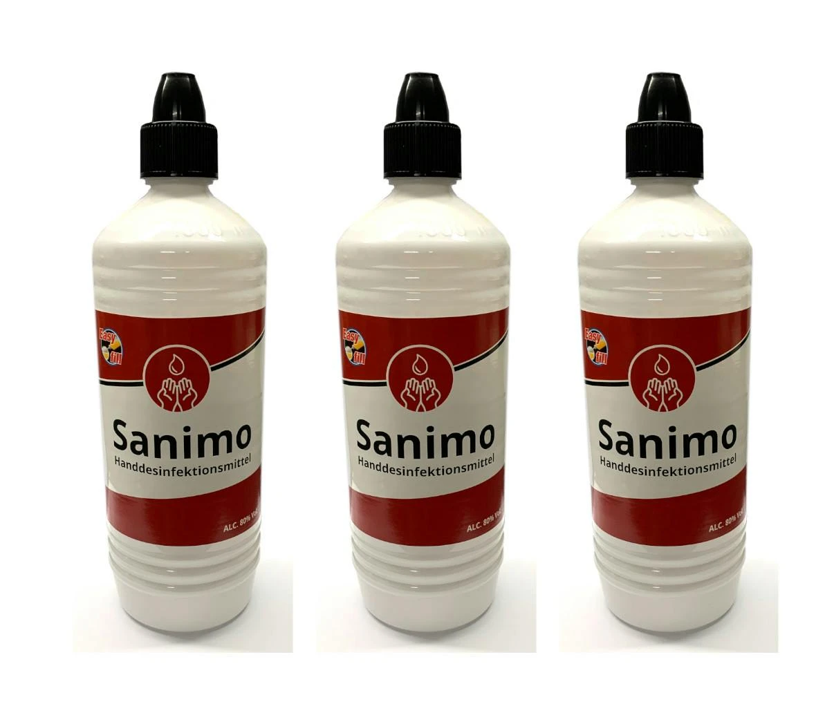 3x 1000ml Sanimo Handdesinfektionsmittel - Anwendungsfertig - Nach Rezept Der WHO Desinfektionsmittel Hände Nachfüllflasche 3 3x 1000ml Sanimo Handdesinfektionsmittel - Anwendungsfertig - Nach Rezept Der WHO Desinfektionsmittel Hände Nachfüllflasche