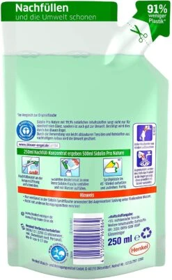 Sidolin Pro Nature PH-neutraler Glasreiniger Reinigung 250 Ml Nachfüllpack 12 Sidolin Pro Nature PH-neutraler Glasreiniger Reinigung 250 Ml Nachfüllpack -Geschäft Für Haushaltsreinigungsprodukte 7d52a90d f957 431f a24e f710e5ce8a6f 1