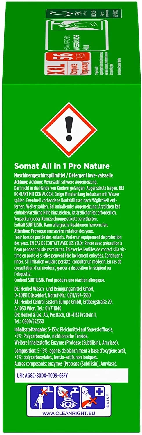 Somat All In 1 Pro Nature Spülmaschinen Tabs 56 Tabs Spülmittel Spülen Reinigung 8 Somat All In 1 Pro Nature Spülmaschinen Tabs 56 Tabs Spülmittel Spülen Reinigung – Bild 6