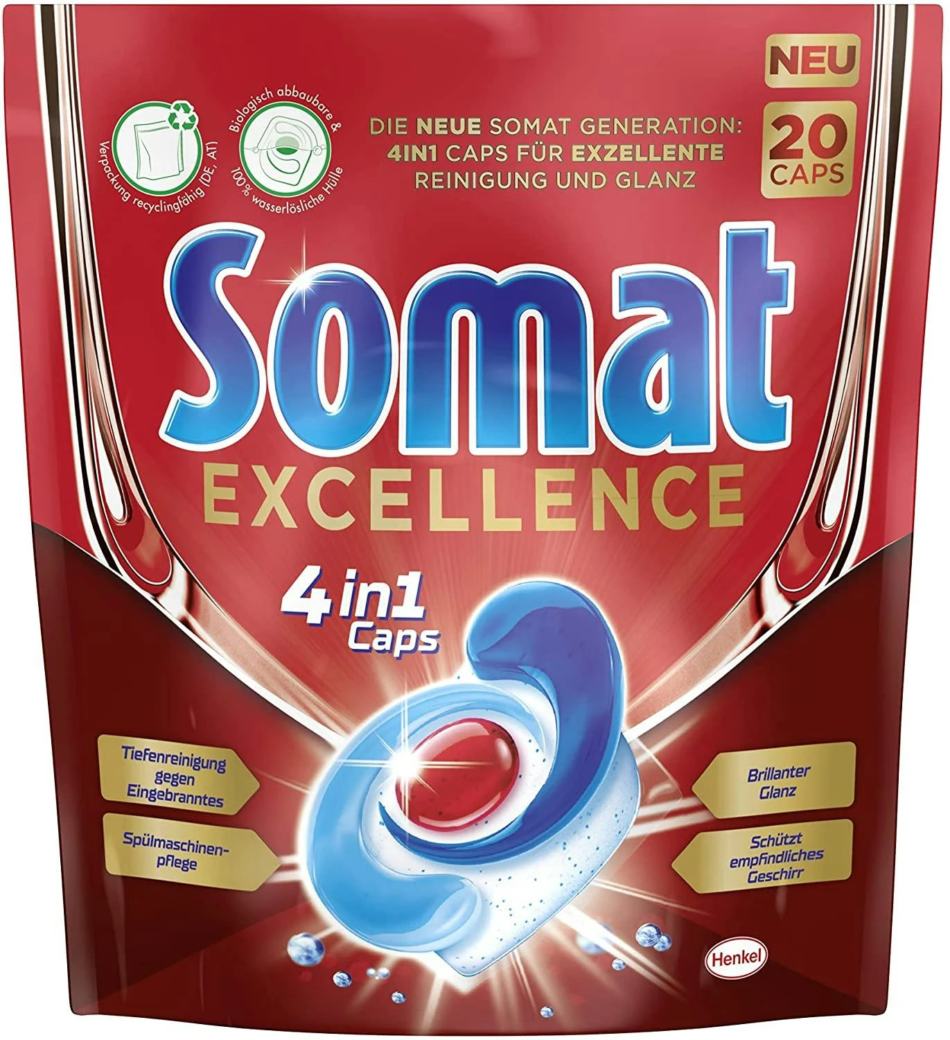 Somat Excellence 4in1 Caps 1x20 Caps Spülmaschinen Reinigung Geschirrspülmittel 3 Somat Excellence 4in1 Caps 1x20 Caps Spülmaschinen Reinigung Geschirrspülmittel