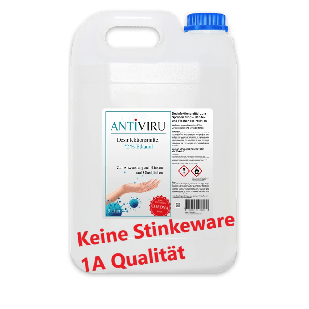 ANTiVIRU | Desinfektionsmittel 6x 5L Kanister | Handdesinfektion & Flächendesinfektion | Viruzid | Anwendungsfertig 7 ANTiVIRU | Desinfektionsmittel 6x 5L Kanister | Handdesinfektion & Flächendesinfektion | Viruzid | Anwendungsfertig – Bild 5