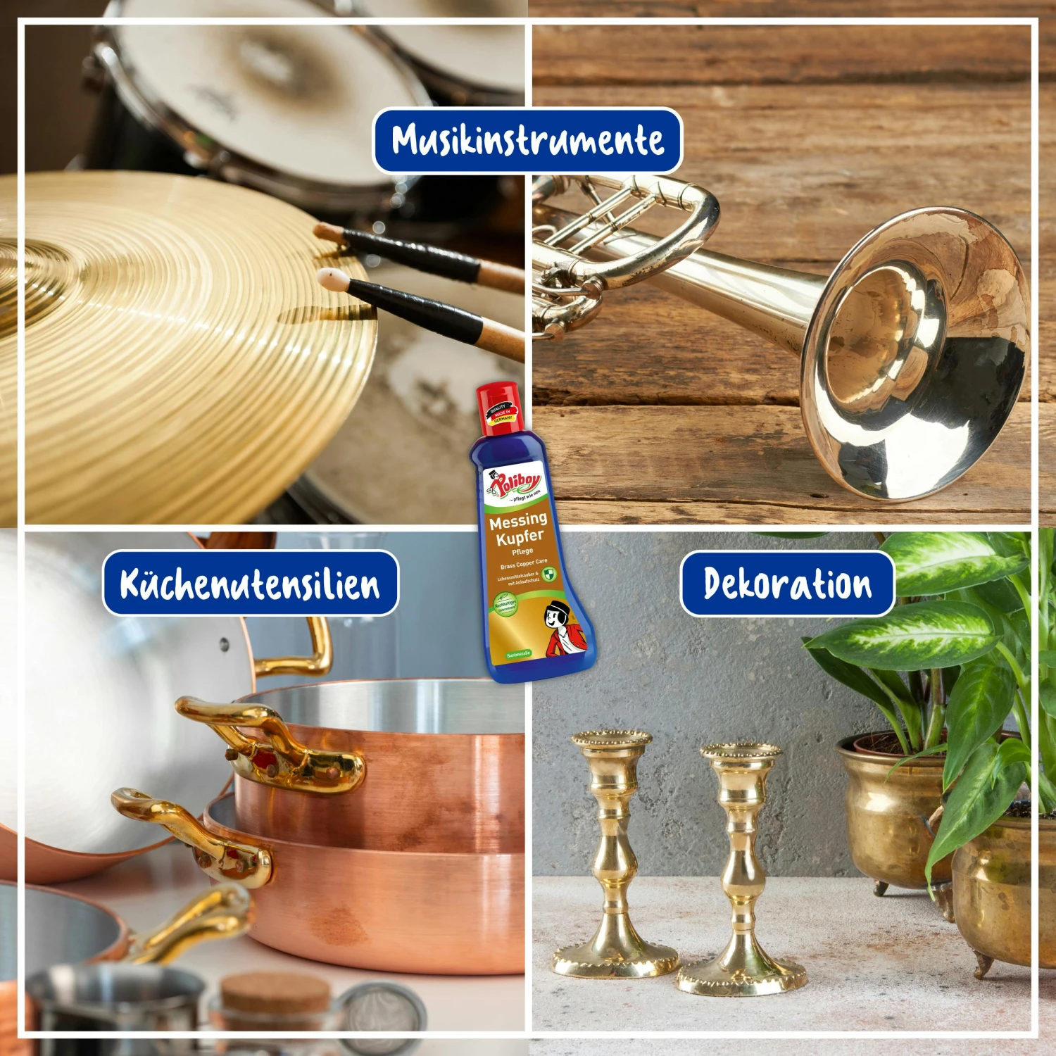 Poliboy Messing Kupfer Pflege - Reinigung Und Pflege, Mit Anlaufschutz, 200ml - Made In Germany 6 Poliboy Messing Kupfer Pflege - Reinigung Und Pflege, Mit Anlaufschutz, 200ml - Made In Germany – Bild 4